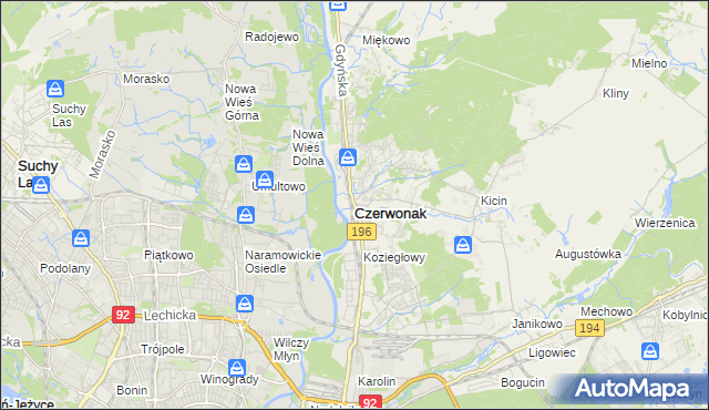 mapa Czerwonak, Czerwonak na mapie Targeo