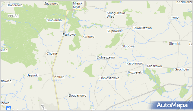 mapa Dobieszewo gmina Kcynia, Dobieszewo gmina Kcynia na mapie Targeo
