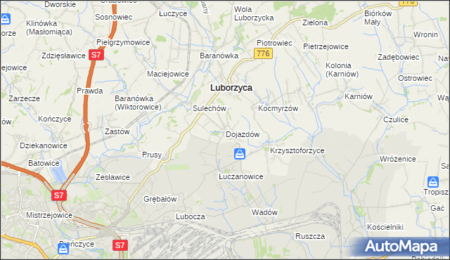 mapa Dojazdów, Dojazdów na mapie Targeo