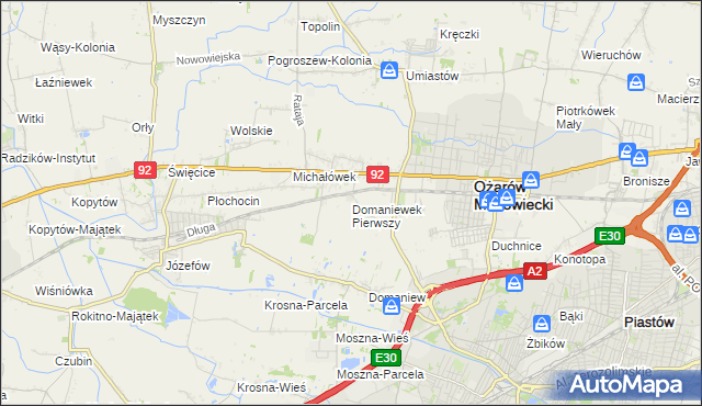 mapa Domaniewek Pierwszy, Domaniewek Pierwszy na mapie Targeo