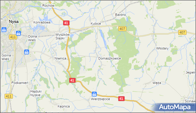 mapa Domaszkowice, Domaszkowice na mapie Targeo