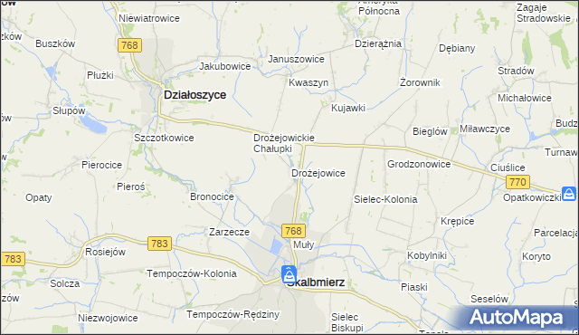 mapa Drożejowice, Drożejowice na mapie Targeo