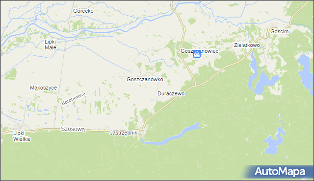 mapa Duraczewo, Duraczewo na mapie Targeo