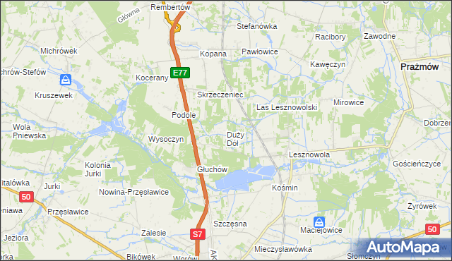 mapa Duży Dół, Duży Dół na mapie Targeo