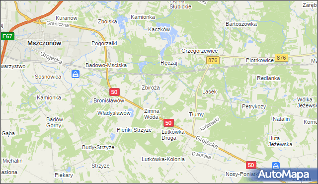 mapa Dwórzno gmina Mszczonów, Dwórzno gmina Mszczonów na mapie Targeo