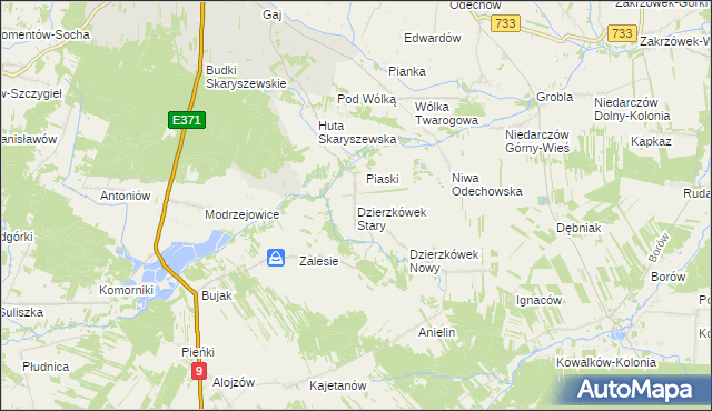 mapa Dzierzkówek Stary, Dzierzkówek Stary na mapie Targeo