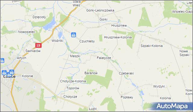 mapa Falatycze, Falatycze na mapie Targeo