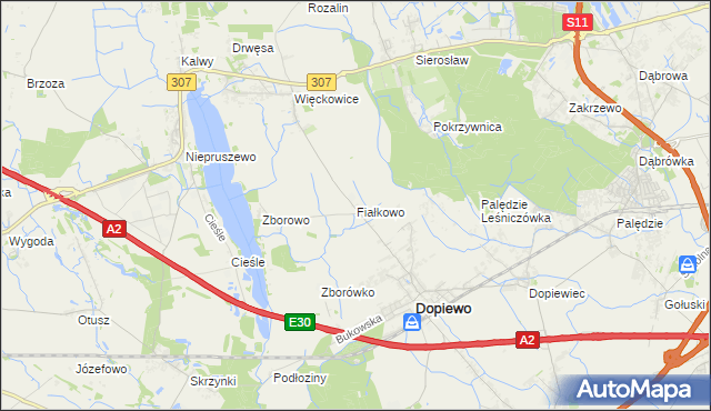 mapa Fiałkowo, Fiałkowo na mapie Targeo