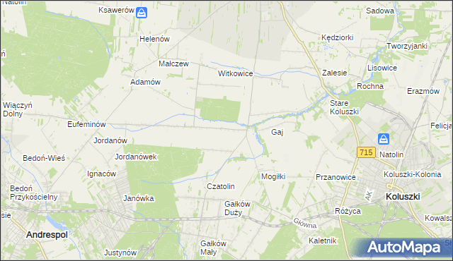 mapa Gałkówek-Parcela, Gałkówek-Parcela na mapie Targeo
