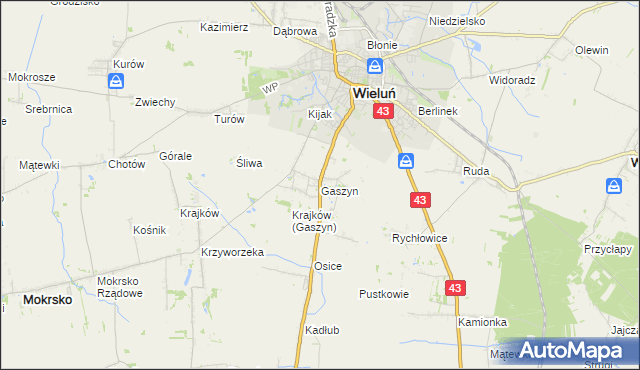 mapa Gaszyn, Gaszyn na mapie Targeo