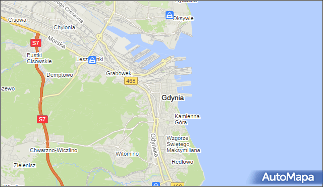 mapa Gdyni, Gdynia na mapie Targeo