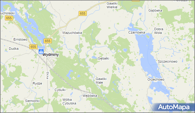 mapa Gębałki, Gębałki na mapie Targeo