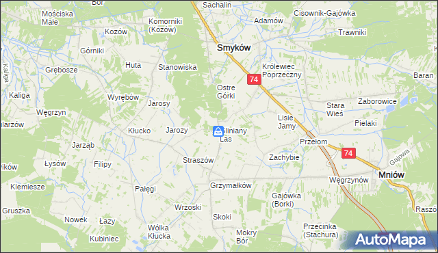 mapa Gliniany Las, Gliniany Las na mapie Targeo