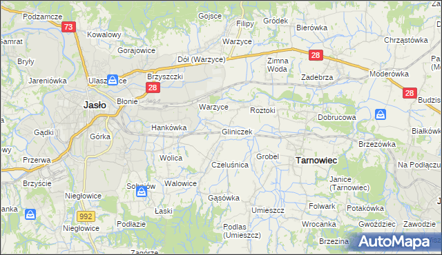 mapa Gliniczek, Gliniczek na mapie Targeo