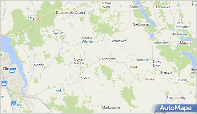 mapa Godziejewo, Godziejewo na mapie Targeo
