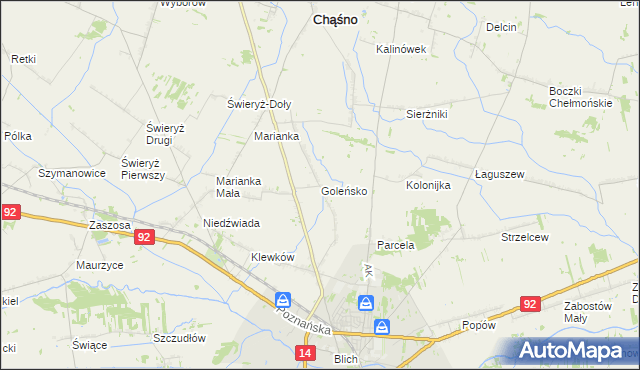 mapa Goleńsko, Goleńsko na mapie Targeo