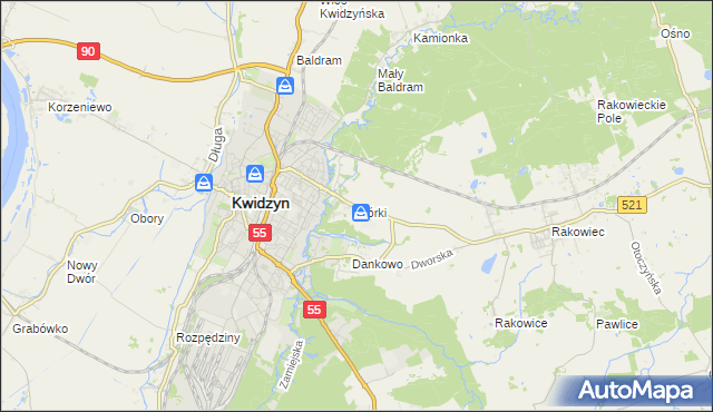 mapa Górki gmina Kwidzyn, Górki gmina Kwidzyn na mapie Targeo