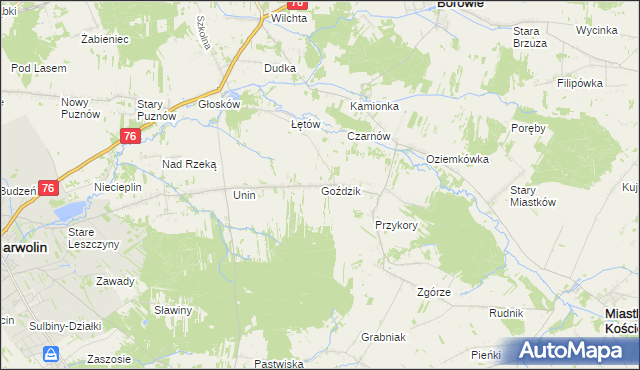 mapa Goździk, Goździk na mapie Targeo