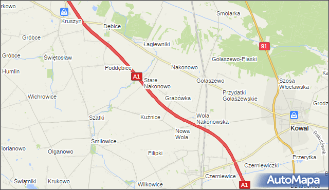mapa Grabówka gmina Choceń, Grabówka gmina Choceń na mapie Targeo
