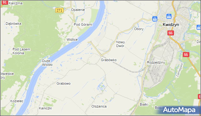 mapa Grabówko gmina Kwidzyn, Grabówko gmina Kwidzyn na mapie Targeo