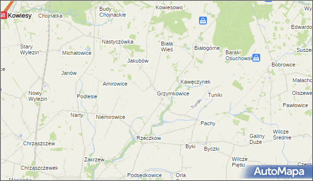 mapa Grzymkowice, Grzymkowice na mapie Targeo