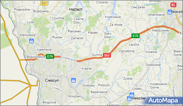 mapa Gumna, Gumna na mapie Targeo