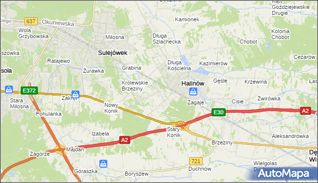 mapa Hipolitów gmina Halinów, Hipolitów gmina Halinów na mapie Targeo