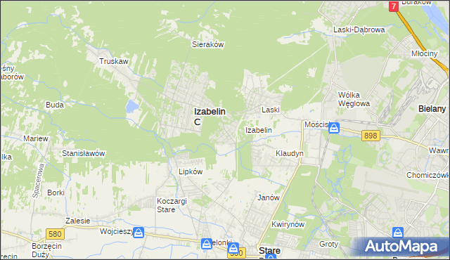 mapa Izabelin B, Izabelin B na mapie Targeo