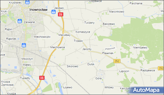 mapa Jaronty, Jaronty na mapie Targeo