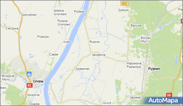 mapa Jarzębina, Jarzębina na mapie Targeo