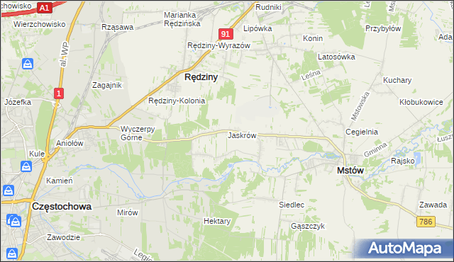 mapa Jaskrów, Jaskrów na mapie Targeo