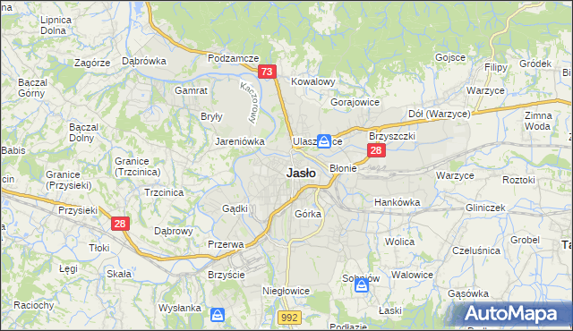 mapa Jasła, Jasło na mapie Targeo