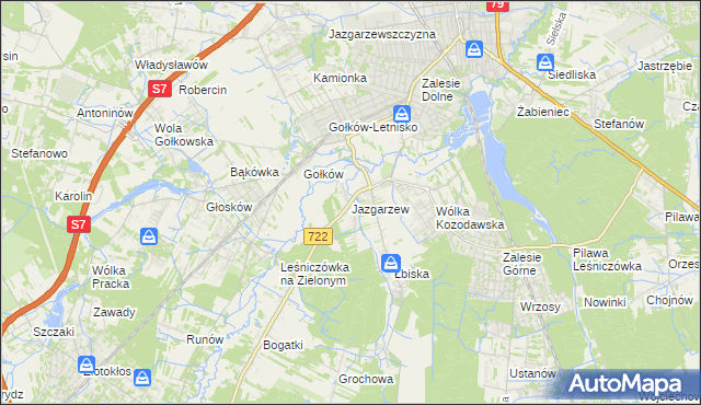 mapa Jazgarzew, Jazgarzew na mapie Targeo