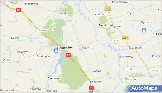 mapa Jedlec, Jedlec na mapie Targeo