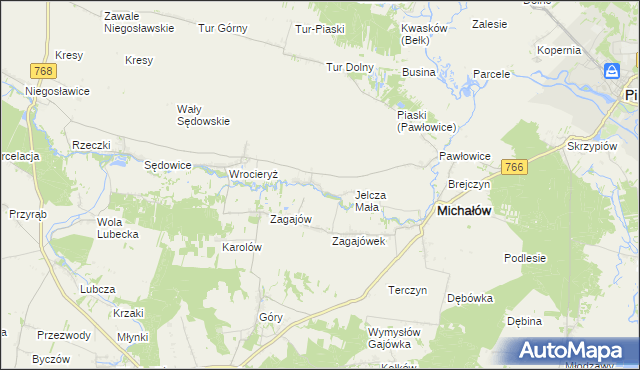 mapa Jelcza Wielka, Jelcza Wielka na mapie Targeo