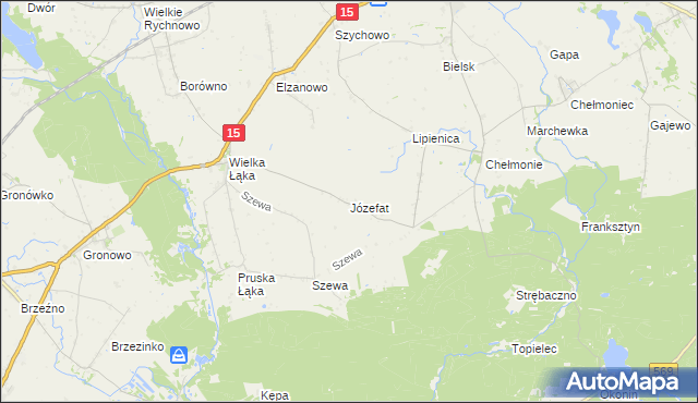 mapa Józefat gmina Kowalewo Pomorskie, Józefat gmina Kowalewo Pomorskie na mapie Targeo