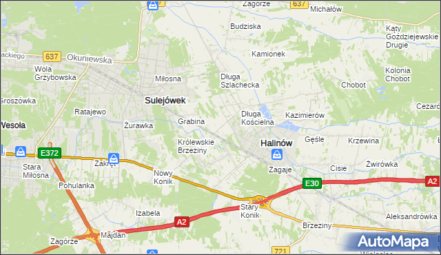 mapa Józefin gmina Halinów, Józefin gmina Halinów na mapie Targeo