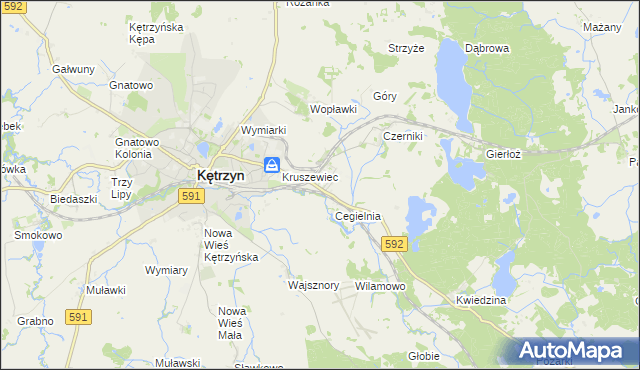 mapa Karolewo gmina Kętrzyn, Karolewo gmina Kętrzyn na mapie Targeo