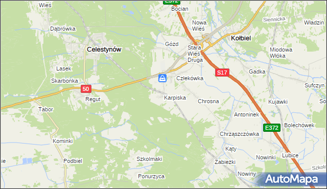 mapa Karpiska, Karpiska na mapie Targeo