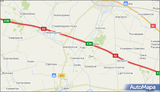 mapa Kąty gmina Słupca, Kąty gmina Słupca na mapie Targeo