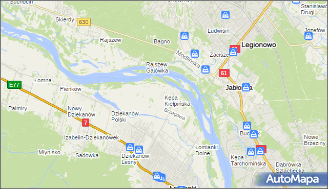mapa Kępa Kiełpińska, Kępa Kiełpińska na mapie Targeo