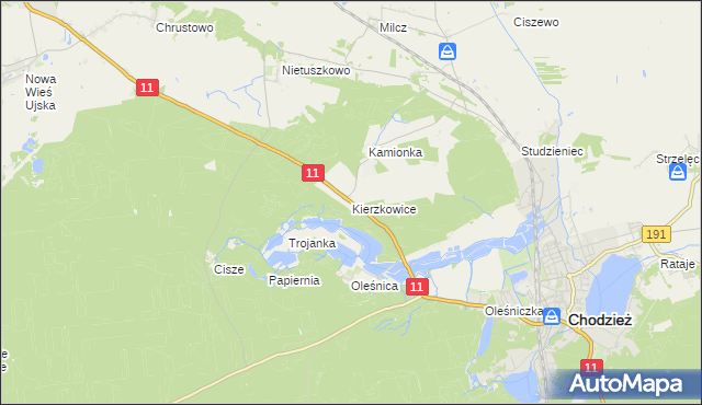 mapa Kierzkowice, Kierzkowice na mapie Targeo