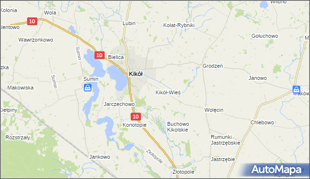 mapa Kikół-Wieś, Kikół-Wieś na mapie Targeo