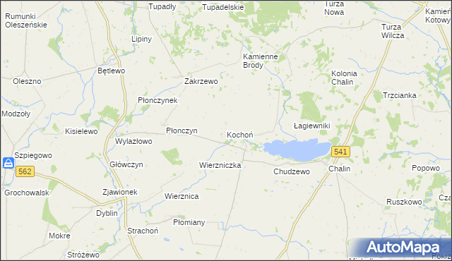 mapa Kochoń, Kochoń na mapie Targeo
