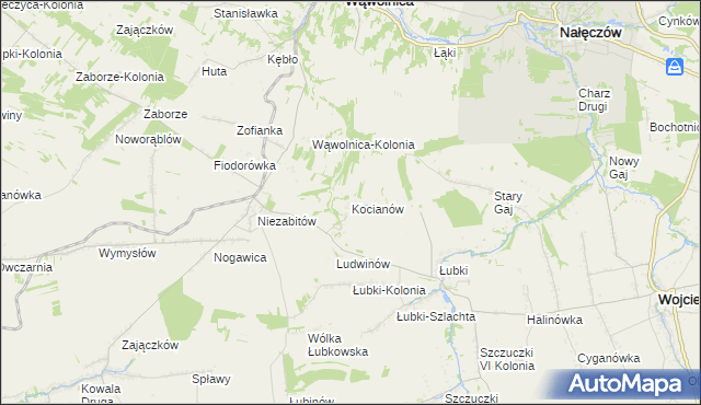 mapa Kocianów, Kocianów na mapie Targeo