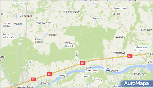 mapa Kolonia gmina Pomiechówek, Kolonia gmina Pomiechówek na mapie Targeo