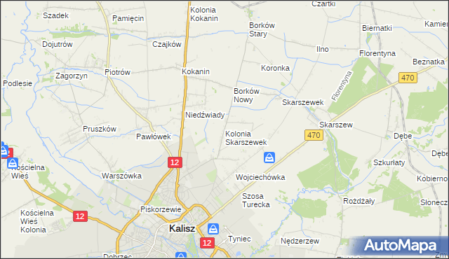 mapa Kolonia Skarszewek, Kolonia Skarszewek na mapie Targeo