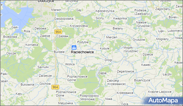 mapa Komorniki gmina Raciechowice, Komorniki gmina Raciechowice na mapie Targeo