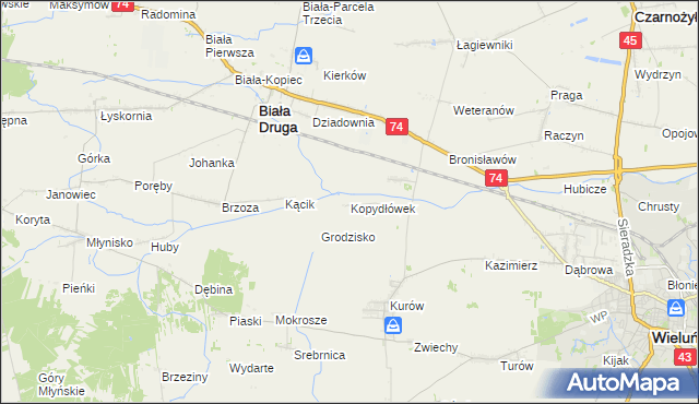 mapa Kopydłówek, Kopydłówek na mapie Targeo