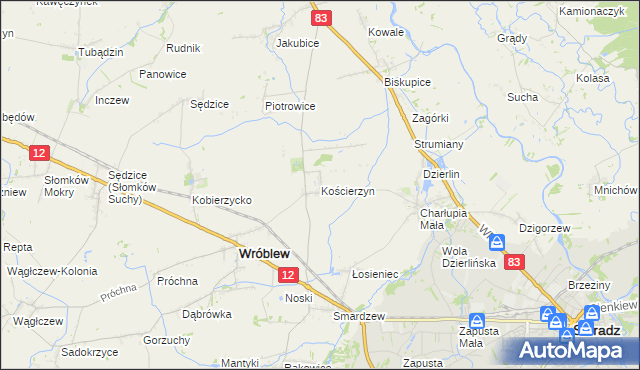 mapa Kościerzyn, Kościerzyn na mapie Targeo